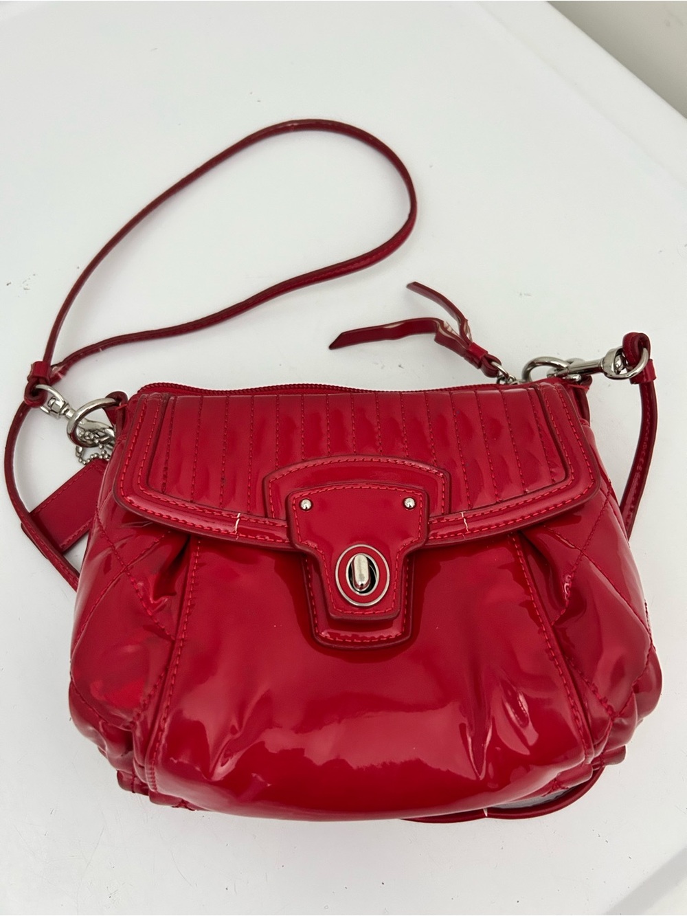 Coach Poppy Gloss Red Mini Purse